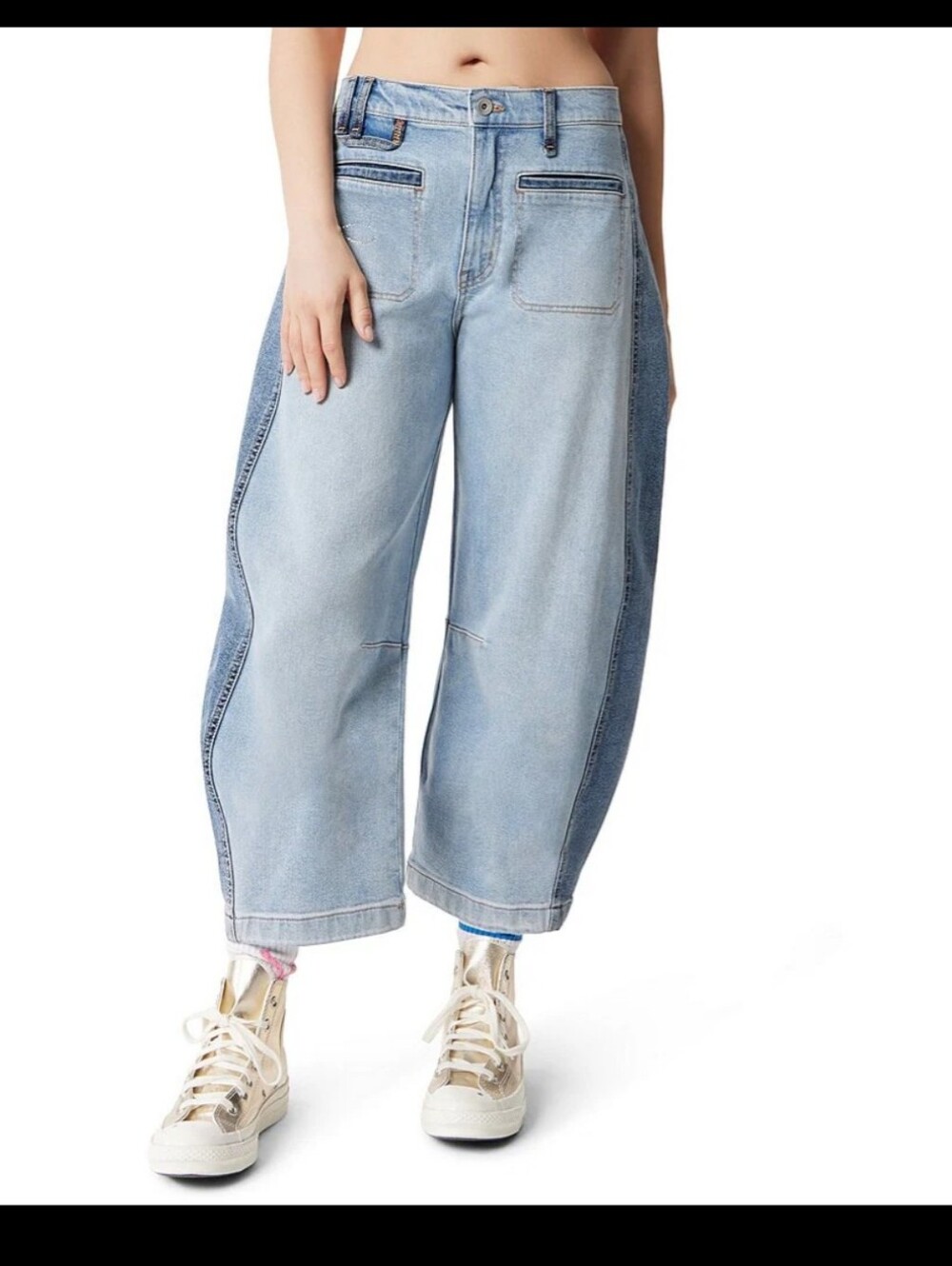 Frayed soraya wash rhinestone bow adorned barrel ankle jeans size 26 brand new